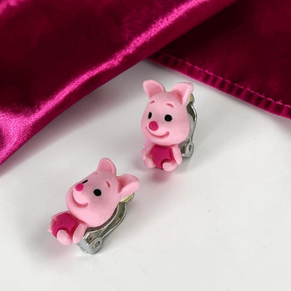 Winnie the Pooh Character Clip-On Earrings Set