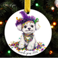 Mardi Gras Dog Breed Ornament | Personalized Pet Keepsake
