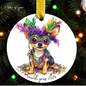 Mardi Gras Dog Breed Ornament | Personalized Pet Keepsake