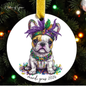 Mardi Gras Dog Breed Ornament | Personalized Pet Keepsake