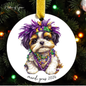 Mardi Gras Dog Breed Ornament | Personalized Pet Keepsake