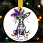 Mardi Gras Dog Breed Ornament | Personalized Pet Keepsake