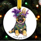 Mardi Gras Dog Breed Ornament | Personalized Pet Keepsake