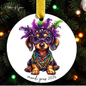 Mardi Gras Dog Breed Ornament | Personalized Pet Keepsake
