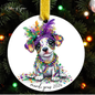 Mardi Gras Dog Breed Ornament | Personalized Pet Keepsake