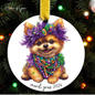 Mardi Gras Dog Breed Ornament | Personalized Pet Keepsake