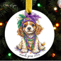 Mardi Gras Dog Breed Ornament | Personalized Pet Keepsake