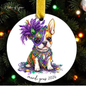Mardi Gras Dog Breed Ornament | Personalized Pet Keepsake