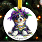 Mardi Gras Dog Breed Ornament | Personalized Pet Keepsake