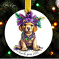 Mardi Gras Dog Breed Ornament | Personalized Pet Keepsake