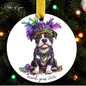 Mardi Gras Dog Breed Ornament | Personalized Pet Keepsake