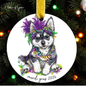 Mardi Gras Dog Breed Ornament | Personalized Pet Keepsake