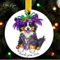 Mardi Gras Dog Breed Ornament | Personalized Pet Keepsake