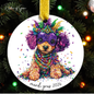 Mardi Gras Dog Breed Ornament | Personalized Pet Keepsake