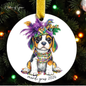 Mardi Gras Dog Breed Ornament | Personalized Pet Keepsake