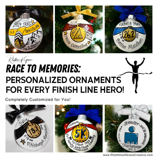 Race to Memories: Personalized Ornaments for Every Finish Line Hero!  Perfect for Marathoners, 5K Sprinters, & Trailblazing Champions!