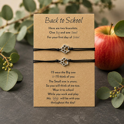 Back to School Paw Print Friendship Bracelets | Parent & Child Gift