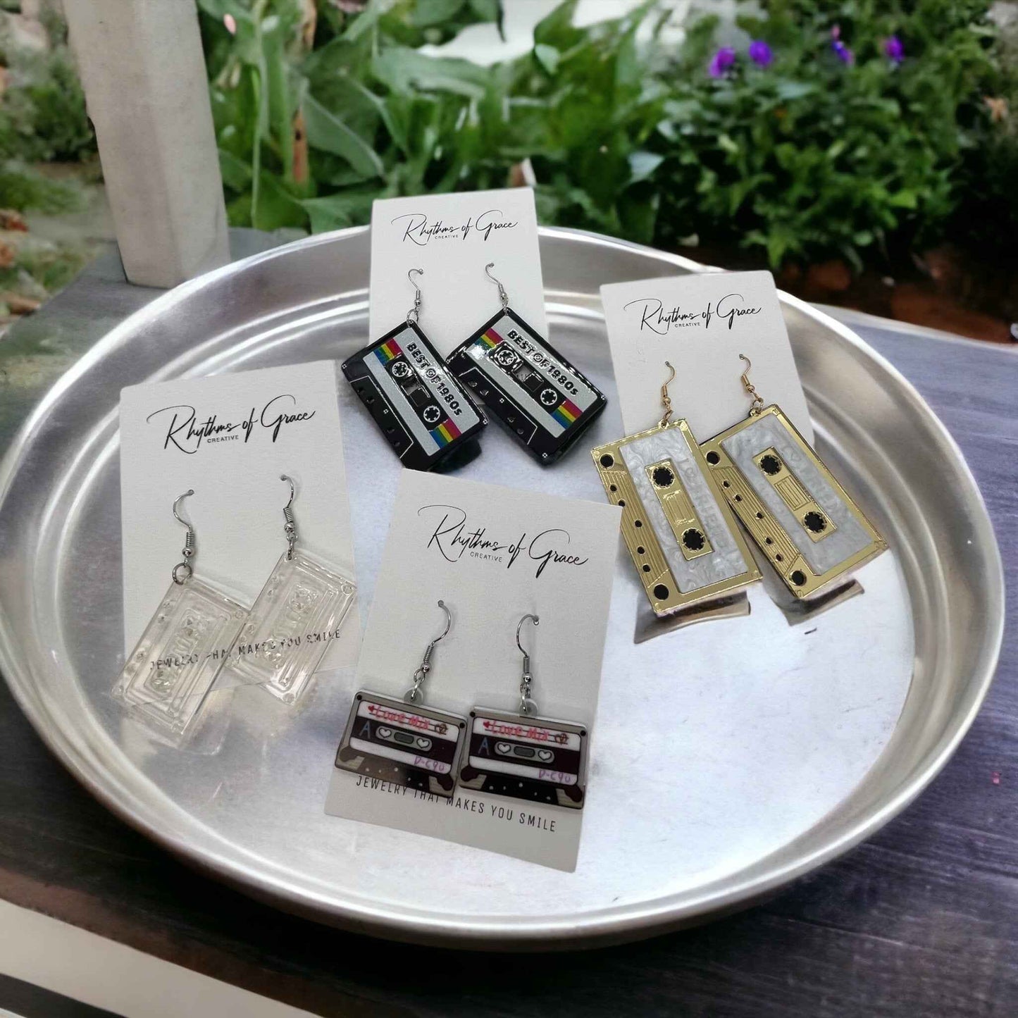 Cassette Earrings - Concert, Music Teacher, Music Gift, Eighties, Retro Jewelry, Cassette Tape, Music Fest, Music Earrings