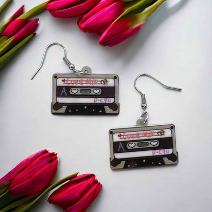 Cassette Earrings - Concert, Music Teacher, Music Gift, Eighties, Retro Jewelry, Cassette Tape, Music Fest, Music Earrings