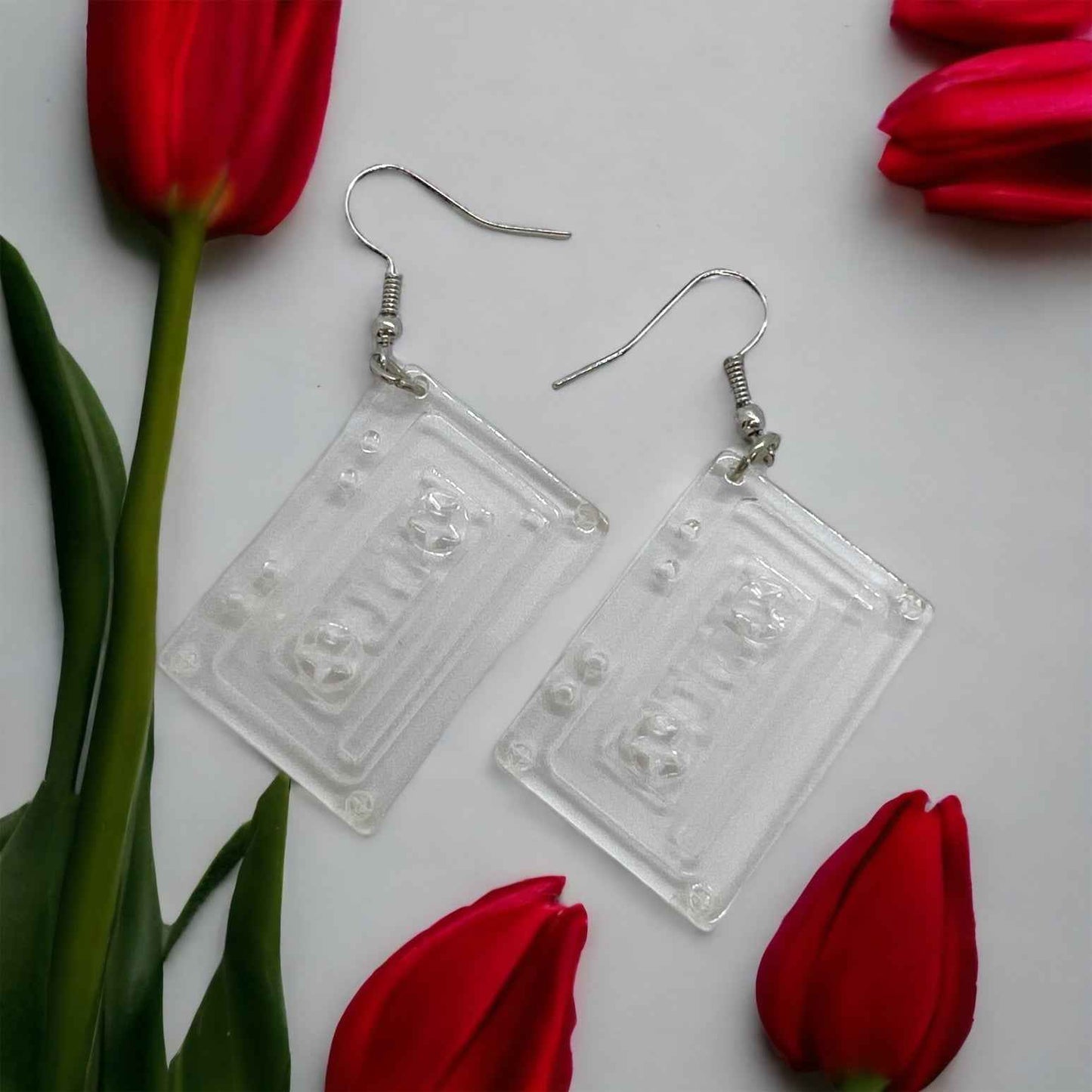 Cassette Earrings - Concert, Music Teacher, Music Gift, Eighties, Retro Jewelry, Cassette Tape, Music Fest, Music Earrings