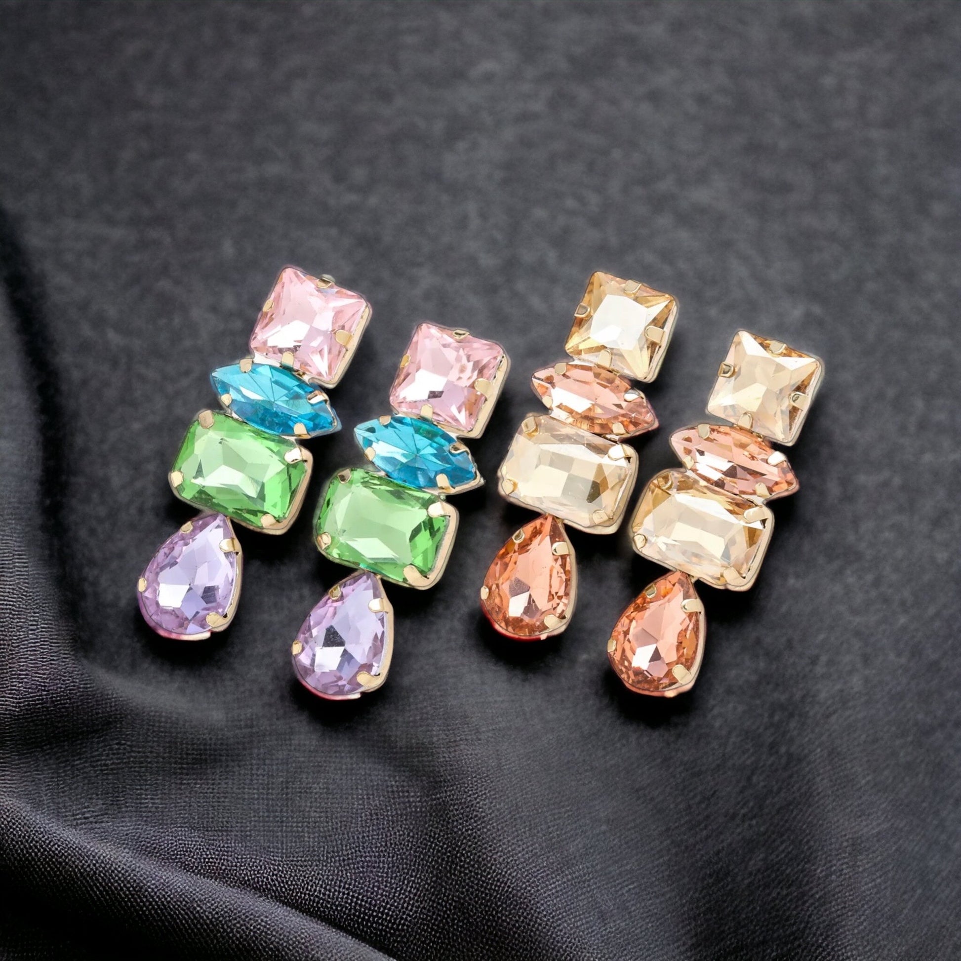 Sparkle in Style: Pastel Rhinestone Drop Earrings - Rhythms of Grace Creative