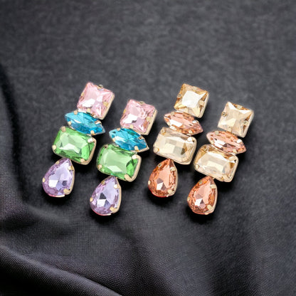 Sparkle in Style: Pastel Rhinestone Drop Earrings - Rhythms of Grace Creative