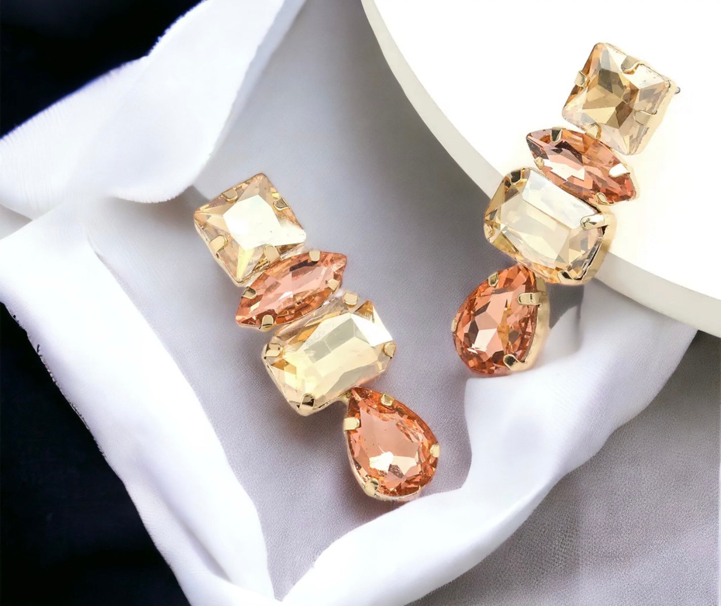 Sparkle in Style: Pastel Rhinestone Drop Earrings - Rhythms of Grace Creative