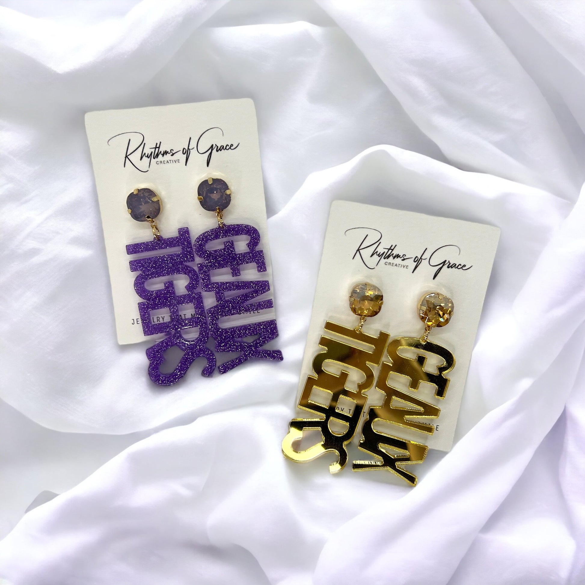 Geaux Tigers Earrings - Tiger Earrings, College Football Earrings, Handmade Jewelry, Purple and Gold, Football, Handmade Earrings, Louisiana - Rhythms of Grace Creative