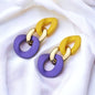 Purple and Gold Earrings - Purple Gold, Louisiana Football, Handmade Earrings, Purple and Gold Jewelry, Purple Earrings, Geode Gift, Tiger - Rhythms of Grace Creative