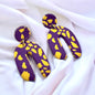 Purple and Gold Earrings - Purple Gold, Louisiana Football, Handmade Earrings, Purple and Gold Jewelry, Purple Earrings, Geode Gift, Tiger - Rhythms of Grace Creative