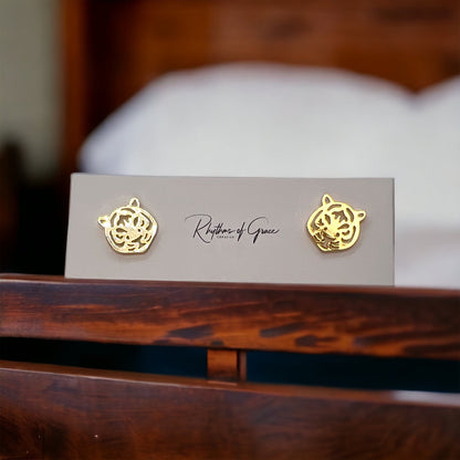 Roar into Style: Tiger Earrings Collection 🐅 - Rhythms of Grace Creative