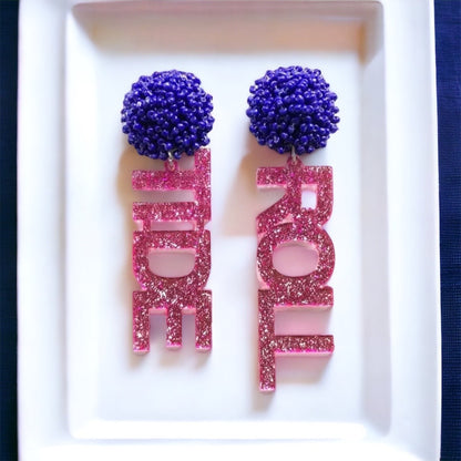 Roll Tide Earrings - Alabama Earrinhs, Alabama Football, Roll Tide, Crimson and White, Beaded Earrings, Letter Earrings, Red and White - Rhythms of Grace Creative