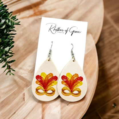 Mardi Gras Magic: Vibrant Mask Earrings to Dazzle Your Celebration! 🎭✨ - Rhythms of Grace Creative