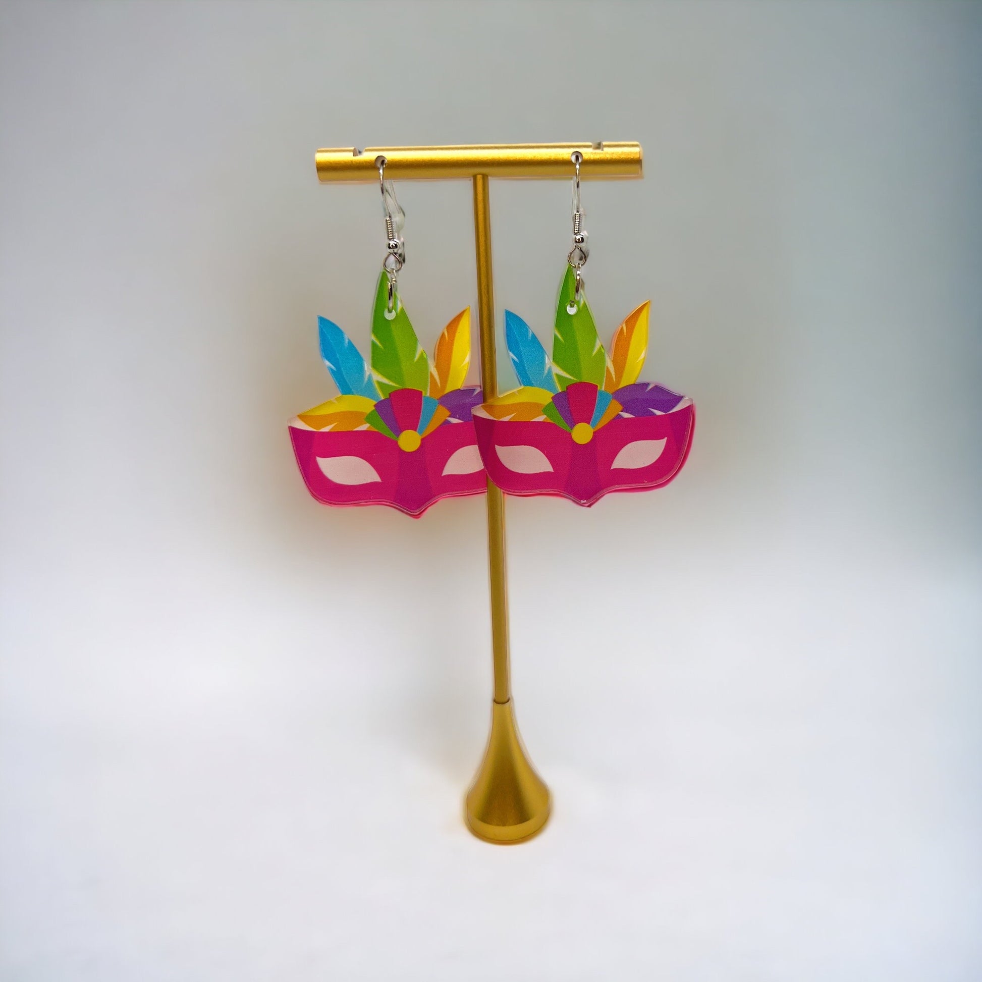 Mardi Gras Magic: Vibrant Mask Earrings to Dazzle Your Celebration! 🎭✨ - Rhythms of Grace Creative