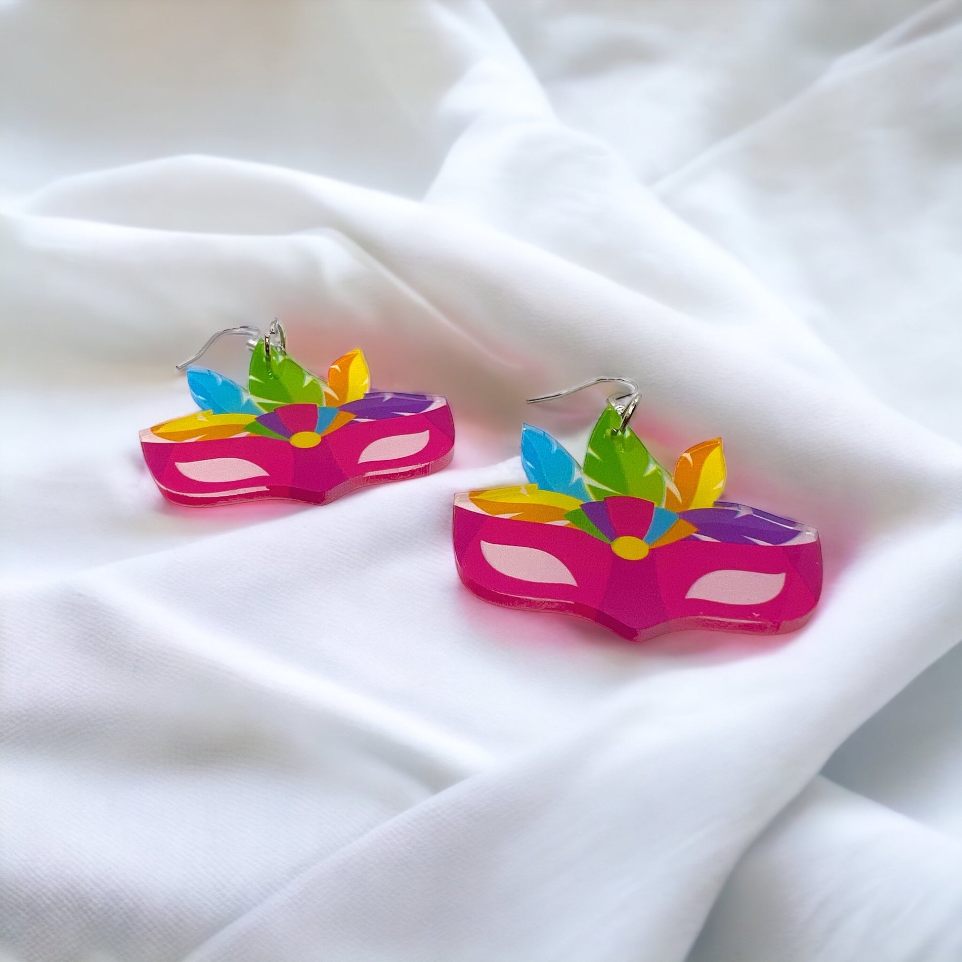 Mardi Gras Magic: Vibrant Mask Earrings to Dazzle Your Celebration! 🎭✨ - Rhythms of Grace Creative