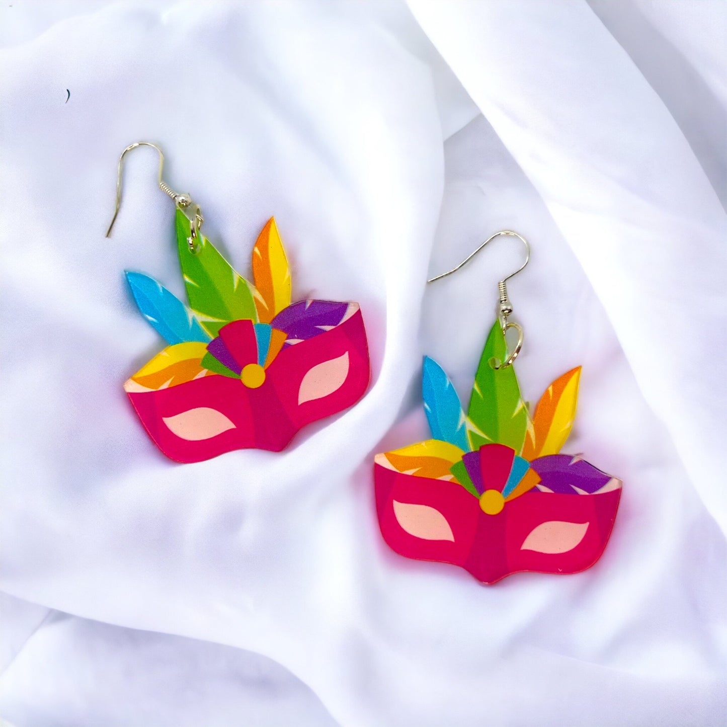 Mardi Gras Magic: Vibrant Mask Earrings to Dazzle Your Celebration! 🎭✨ - Rhythms of Grace Creative