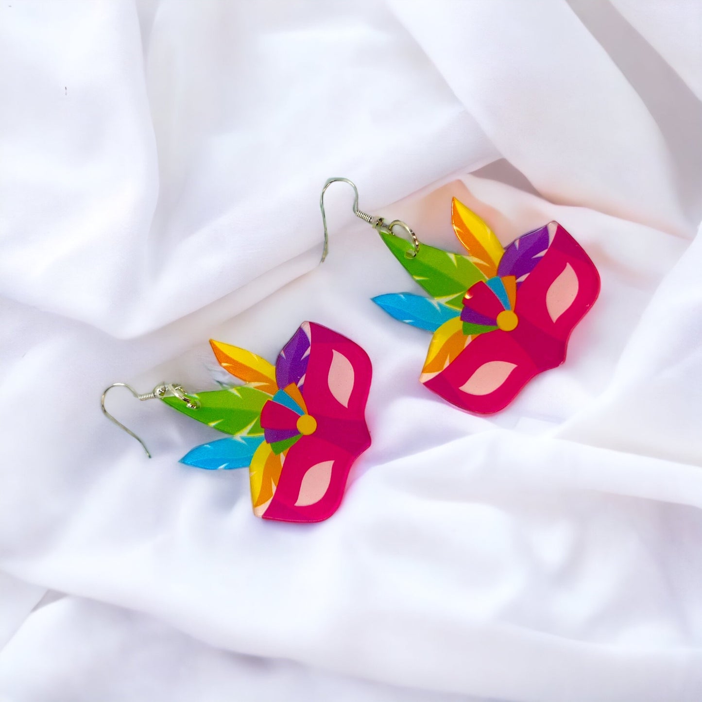 Mardi Gras Magic: Vibrant Mask Earrings to Dazzle Your Celebration! 🎭✨ - Rhythms of Grace Creative