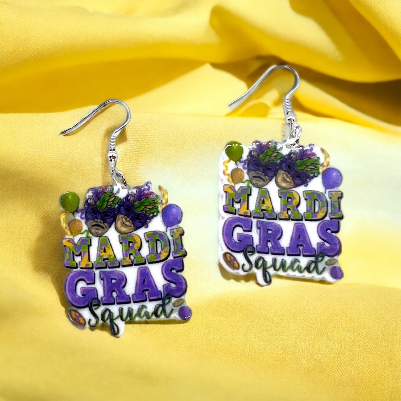 Mardi Gras Dangle Earrings – Festive Fun in Three Unique Designs! - Rhythms of Grace Creative