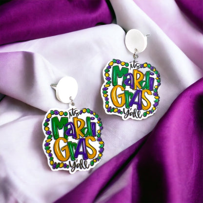 Mardi Gras Dangle Earrings – Festive Fun in Three Unique Designs! - Rhythms of Grace Creative