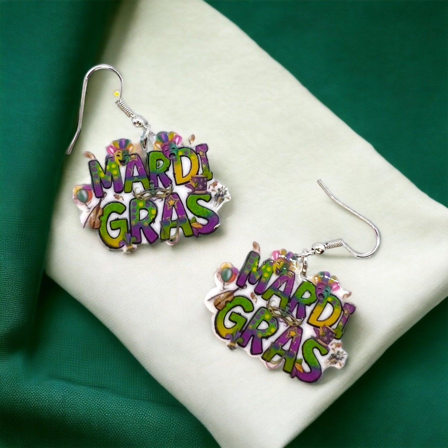 Mardi Gras Dangle Earrings – Festive Fun in Three Unique Designs! - Rhythms of Grace Creative