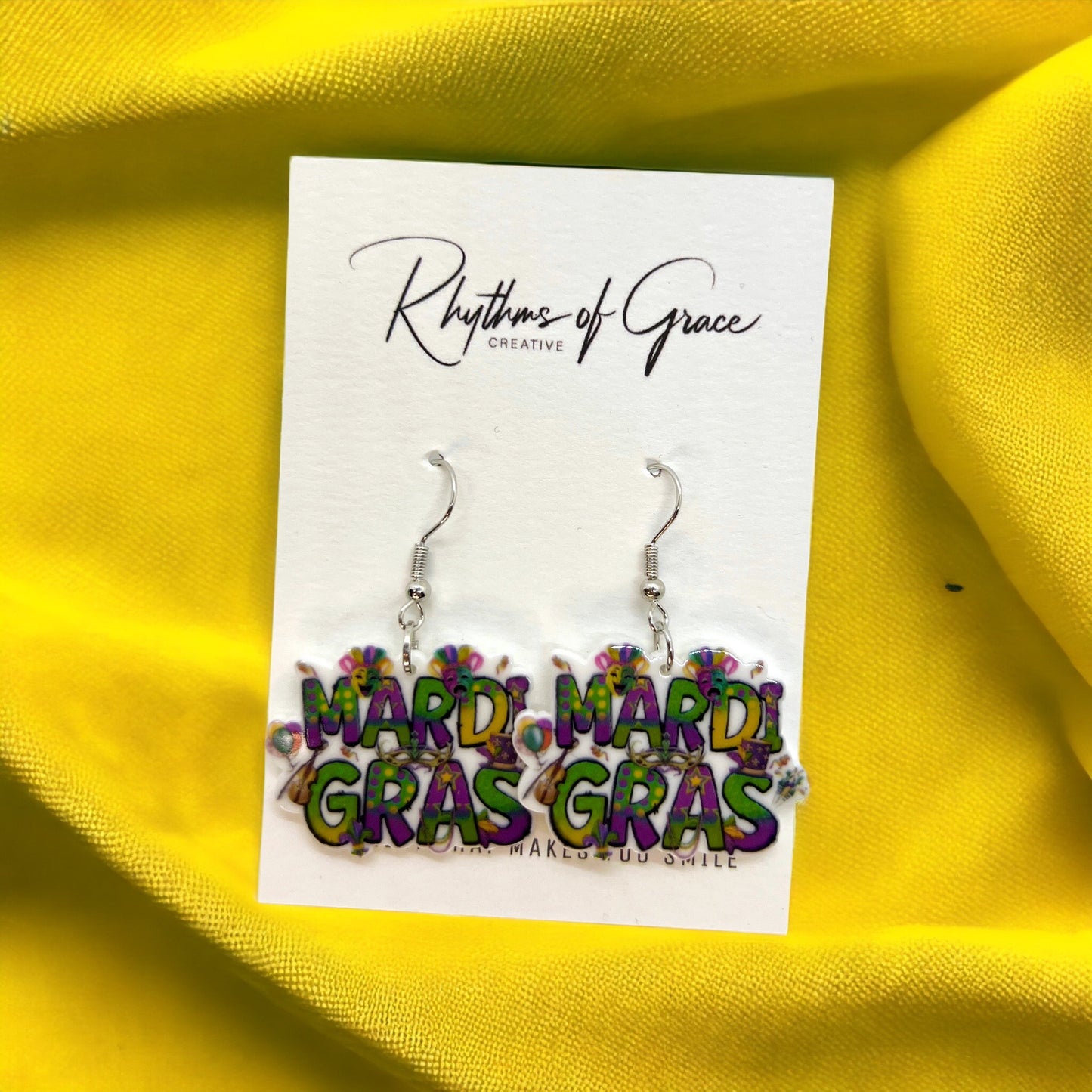 Mardi Gras Dangle Earrings – Festive Fun in Three Unique Designs! - Rhythms of Grace Creative