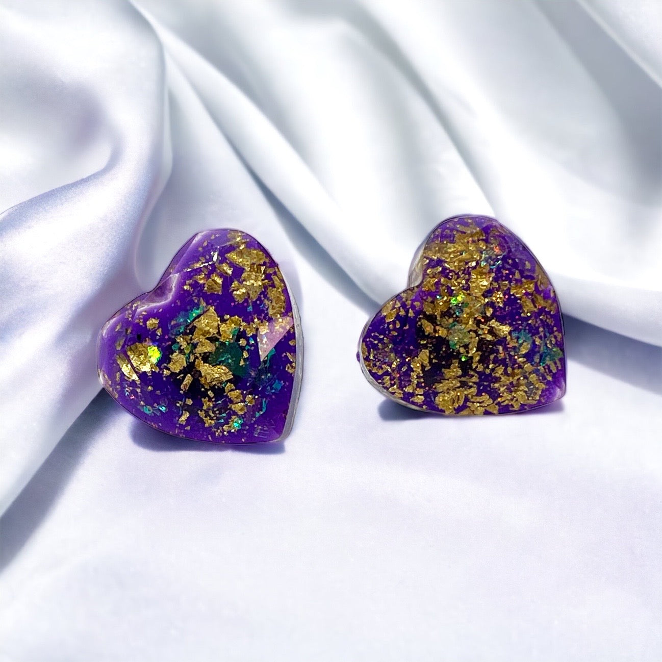 Sparkle & Shine: Mardi Gras Glitter Heart Studs for Festive Vibes! 🎭✨ - Rhythms of Grace Creative