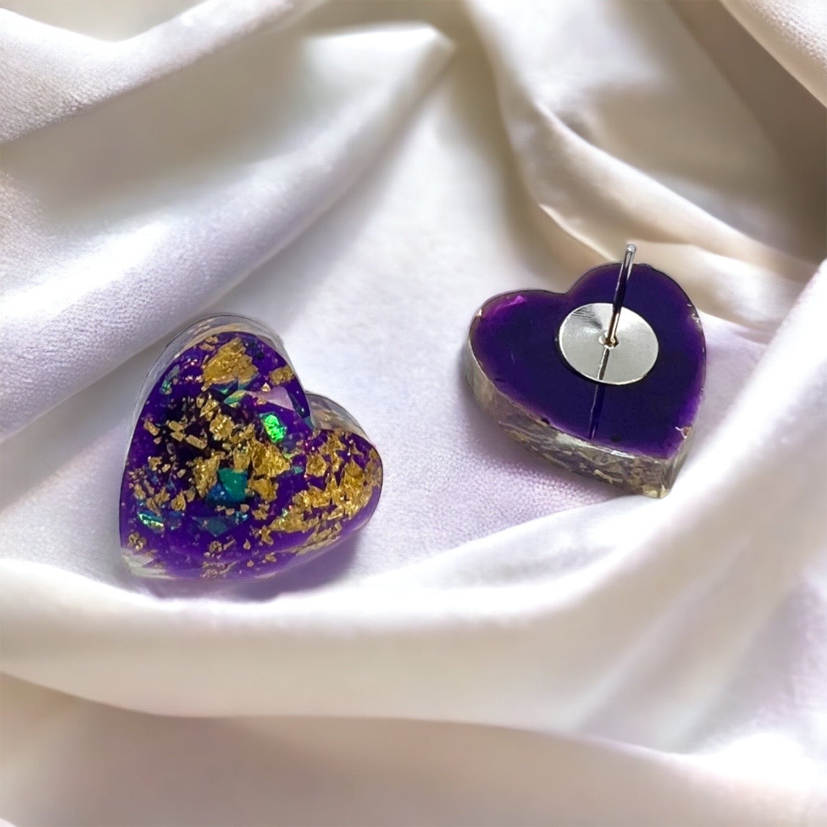 Sparkle & Shine: Mardi Gras Glitter Heart Studs for Festive Vibes! 🎭✨ - Rhythms of Grace Creative