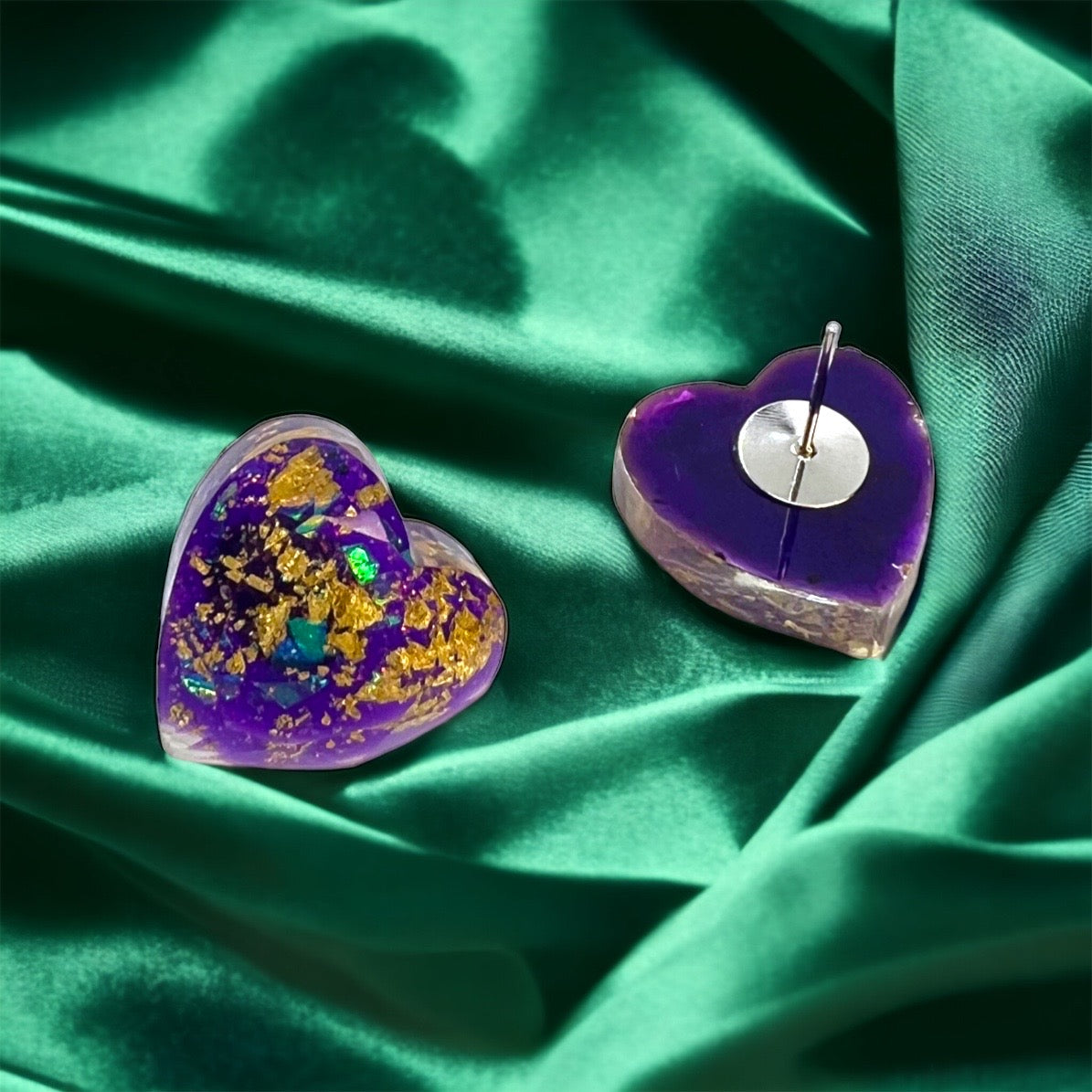 Sparkle & Shine: Mardi Gras Glitter Heart Studs for Festive Vibes! 🎭✨ - Rhythms of Grace Creative