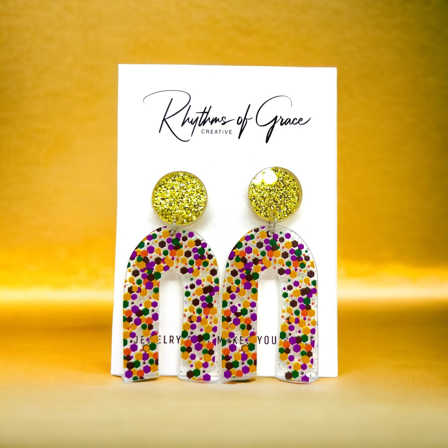 Sparkle & Shine with Our Festive Mardi Gras Dangle Earrings! 🎭 - Rhythms of Grace Creative