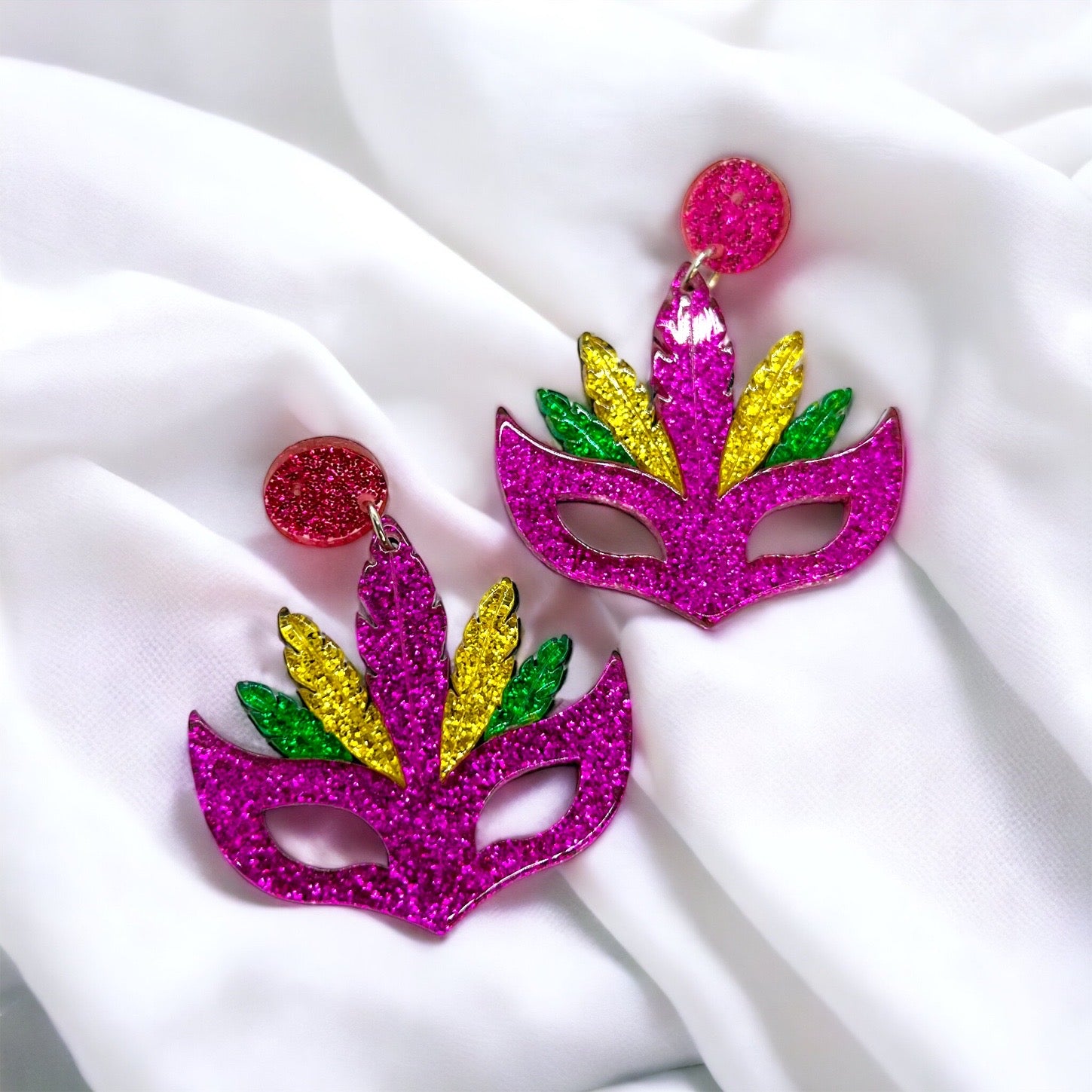 Mardi Gras Magic: Vibrant Mask Earrings to Dazzle Your Celebration! 🎭✨ - Rhythms of Grace Creative