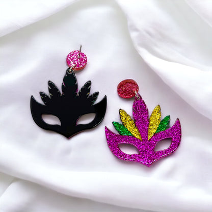 Mardi Gras Magic: Vibrant Mask Earrings to Dazzle Your Celebration! 🎭✨ - Rhythms of Grace Creative