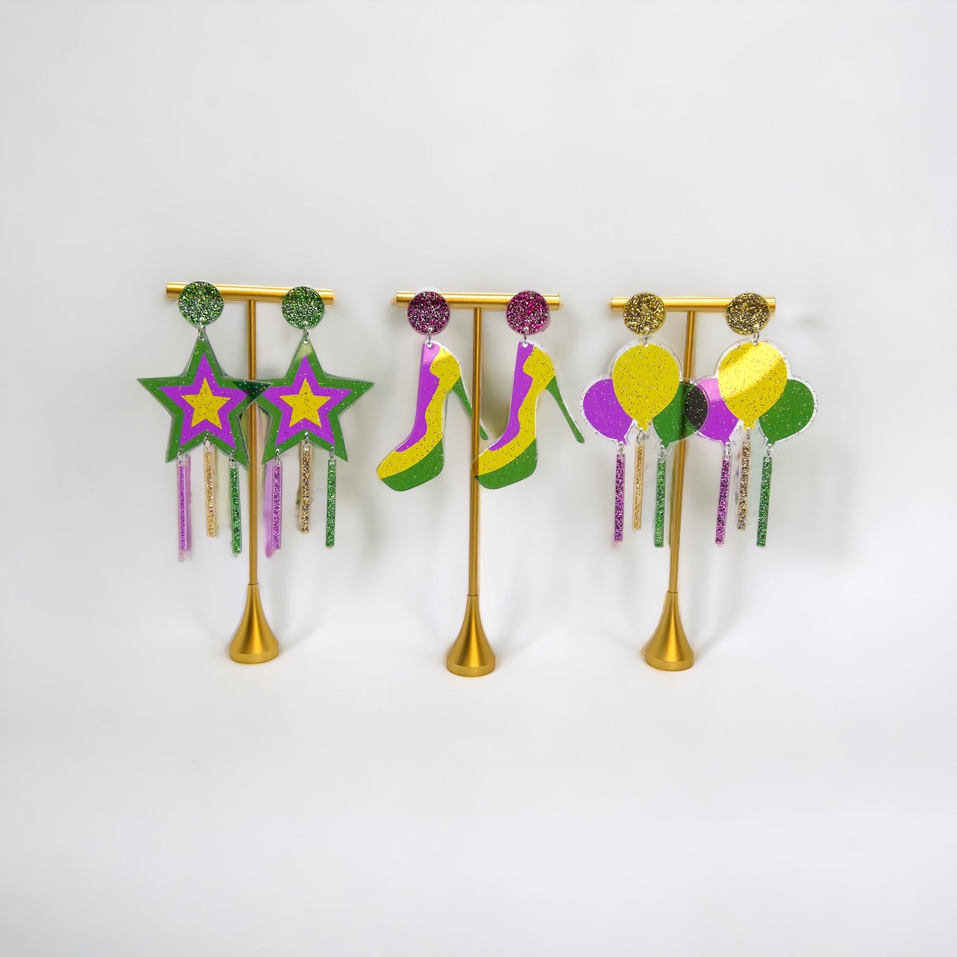 Sparkle & Shine with Our Festive Mardi Gras Dangle Earrings! 🎭 - Rhythms of Grace Creative