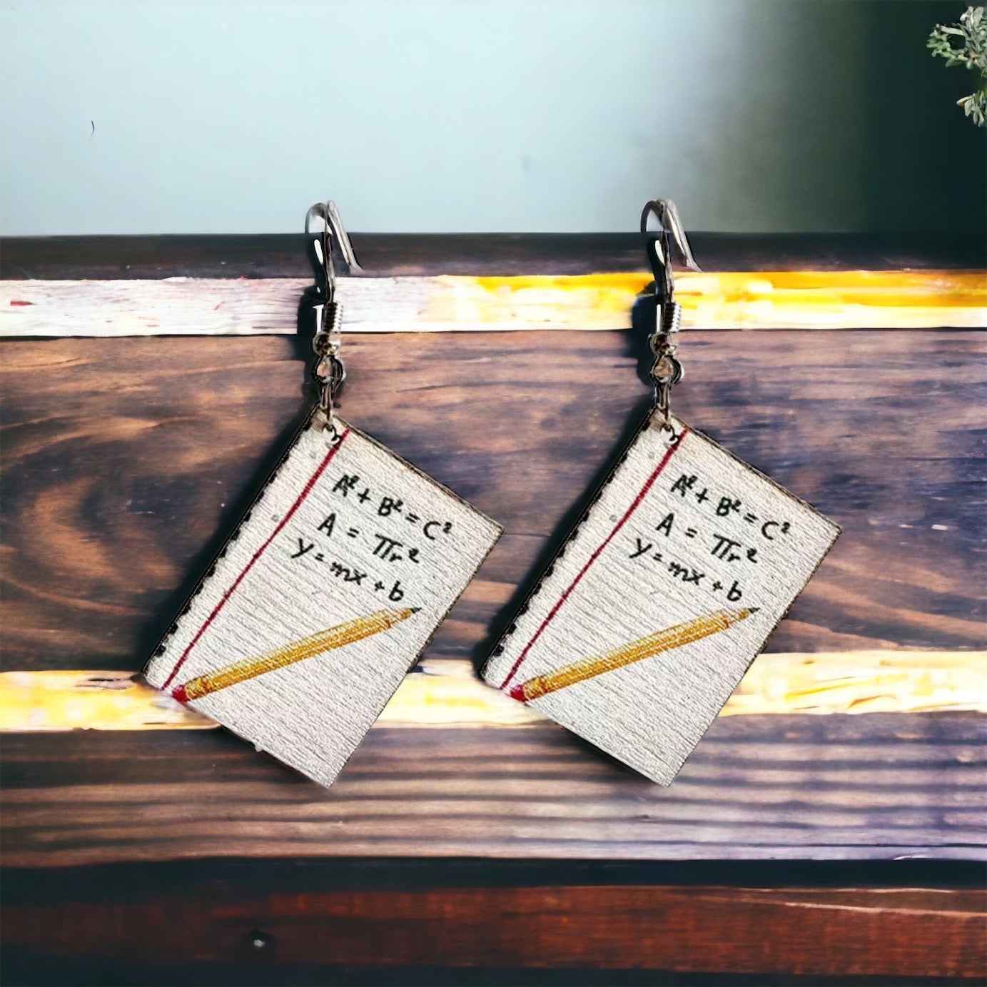 Math Made Stylish: Wooden Math Teacher Drop Earrings – Smart, Fun & Totally You!