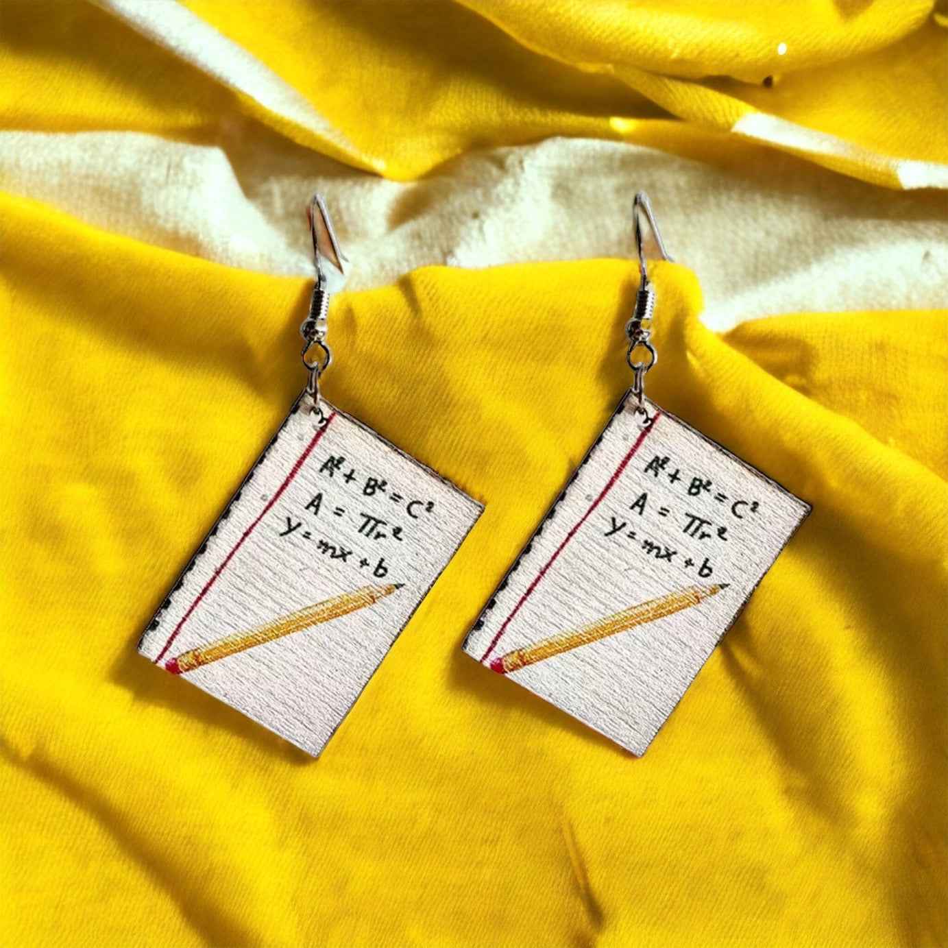 Math Made Stylish: Wooden Math Teacher Drop Earrings – Smart, Fun & Totally You!